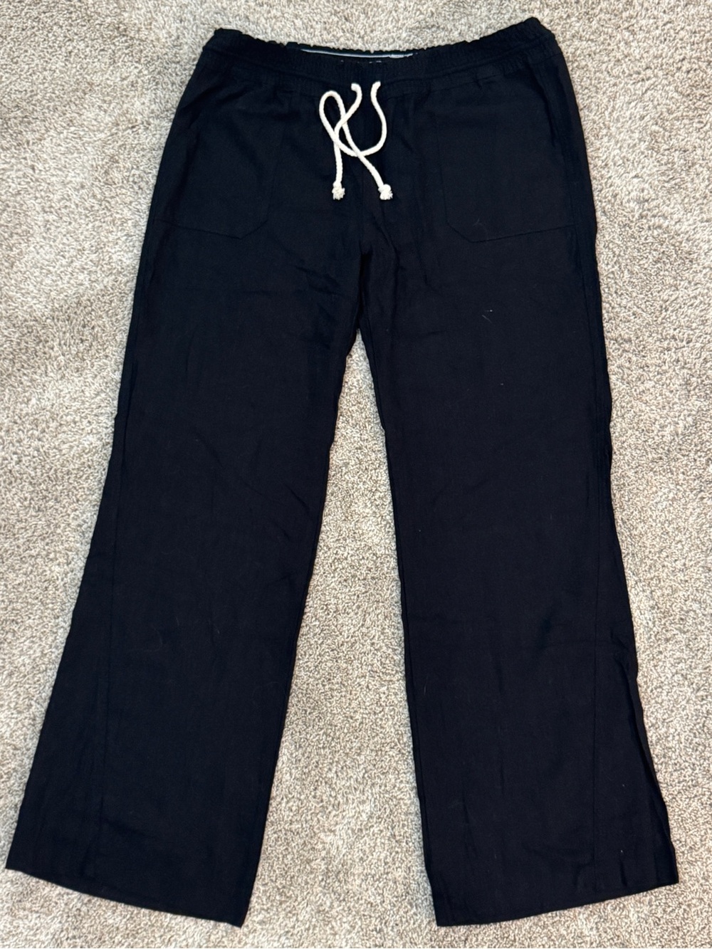 NWOT Cali1850 Women's Casual Black Linen Pants 32” Inseam, Size XL